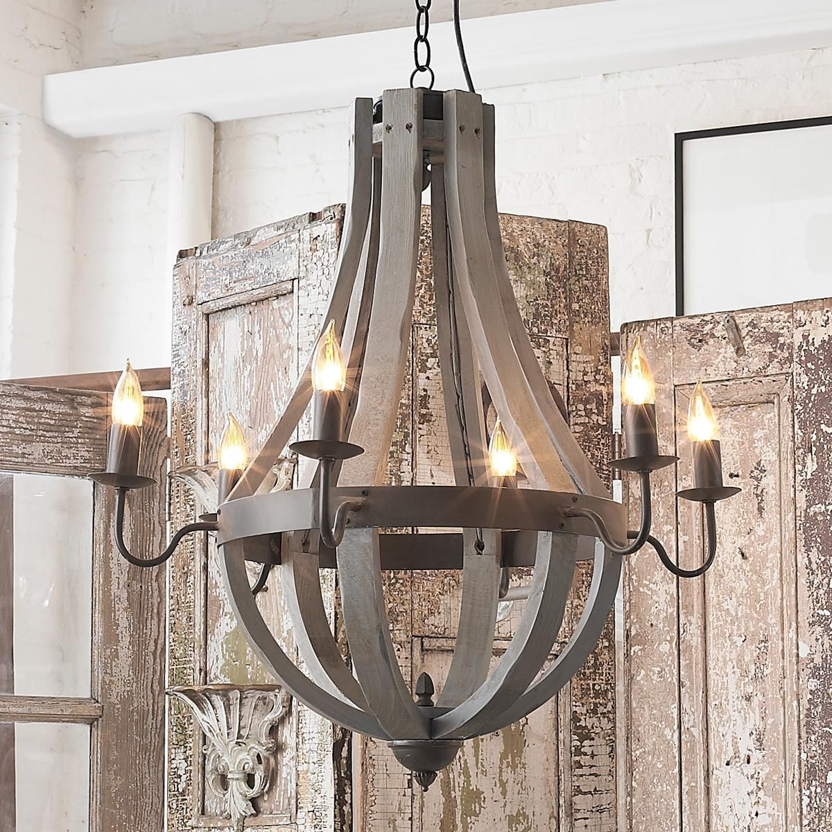 Most Recently Released Wooden Wine Barrel Stave Chandelier (View 11 of 15)