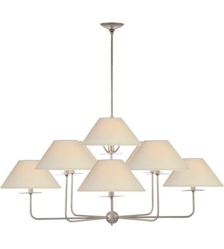 Most Up To Date Burnished Silver 25 Inch Four Light Chandeliers For Visual Comfort Nw5070Bsl L Niermann Weeks Kelley 9 Light (View 8 of 15)