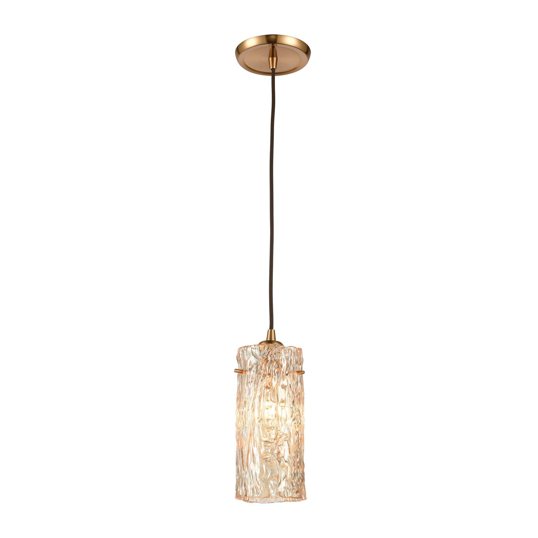 Most Up To Date Elk Lighting 60235/1 1 Light Mini Pendant In Satin Brass Intended For Satin Brass 27 Inch Five Light Chandeliers (View 13 of 15)