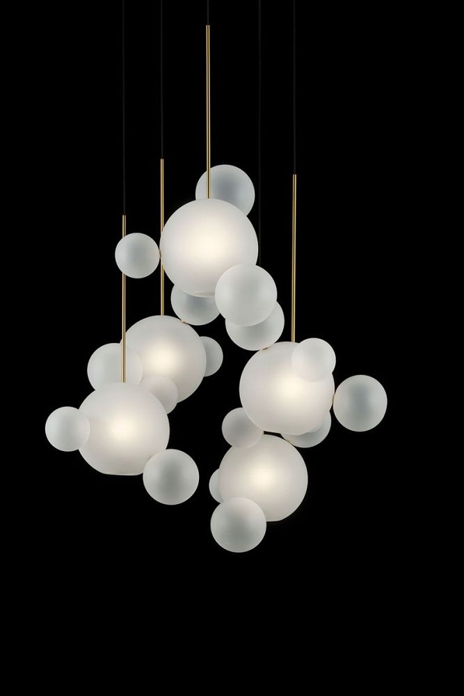 Most Up To Date Giopato & Coombes – Bolle Frosted Chandeliers – Products Regarding Bubbles Clear And Natural Brass One Light Chandeliers (View 9 of 15)