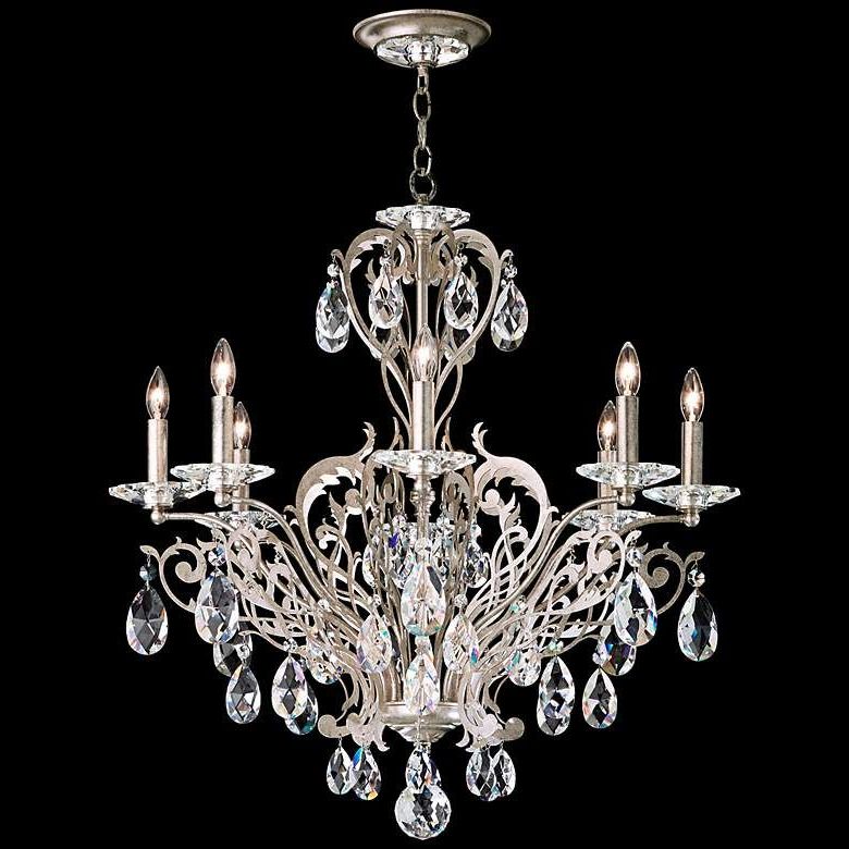 Most Up To Date Schonbek Filigrae 26"w Antique Silver 8 Light Chandelier For Four Light Antique Silver Chandeliers (View 9 of 15)