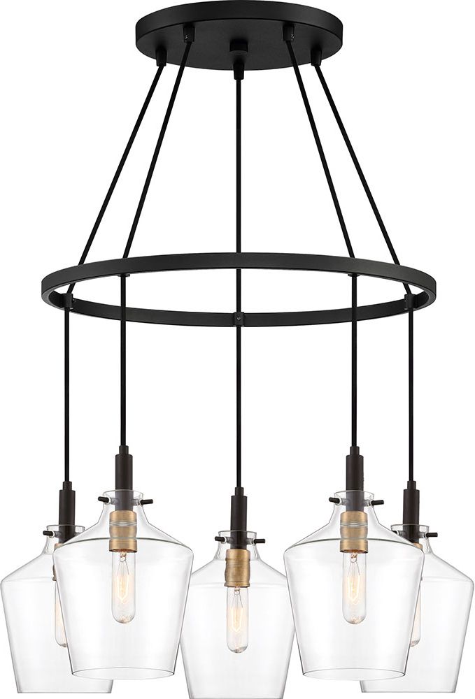 Multicolor 15 Inch Six Light Chandeliers Inside Most Recently Released Quoizel Jun5005ek June Contemporary Earth Black Multi (View 10 of 15)