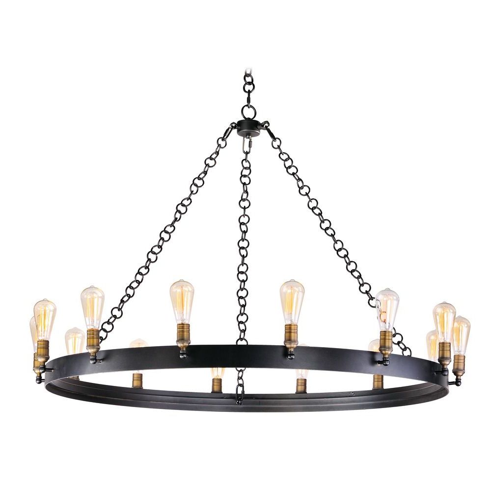 Natural Brass 19 Inch Eight Light Chandeliers Inside 2019 Maxim Lighting Noble Black / Natural Aged Brass Chandelier (View 5 of 15)