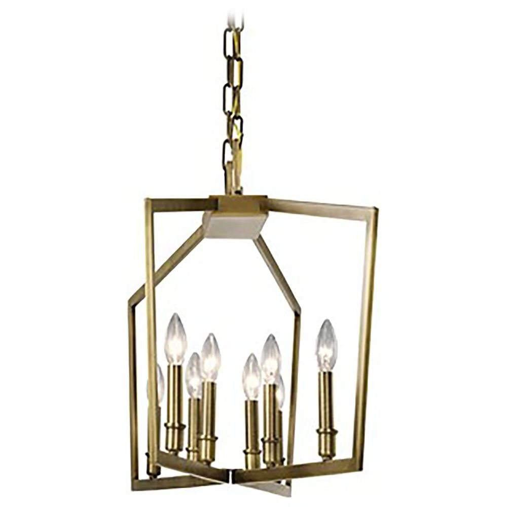 Natural Brass 19 Inch Eight Light Chandeliers Pertaining To Well Liked Abbotswell 8 Light Natural Brass Chandelier With Exposed (View 2 of 15)