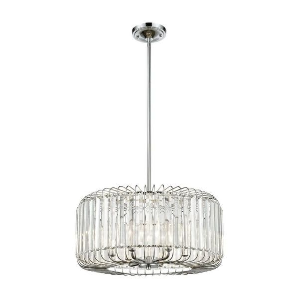 Polished Chrome Three Light Chandeliers With Clear Crystal In Best And Newest 6 Light Clear Crystal Drum Chandelier In Polished Chrome (View 4 of 15)