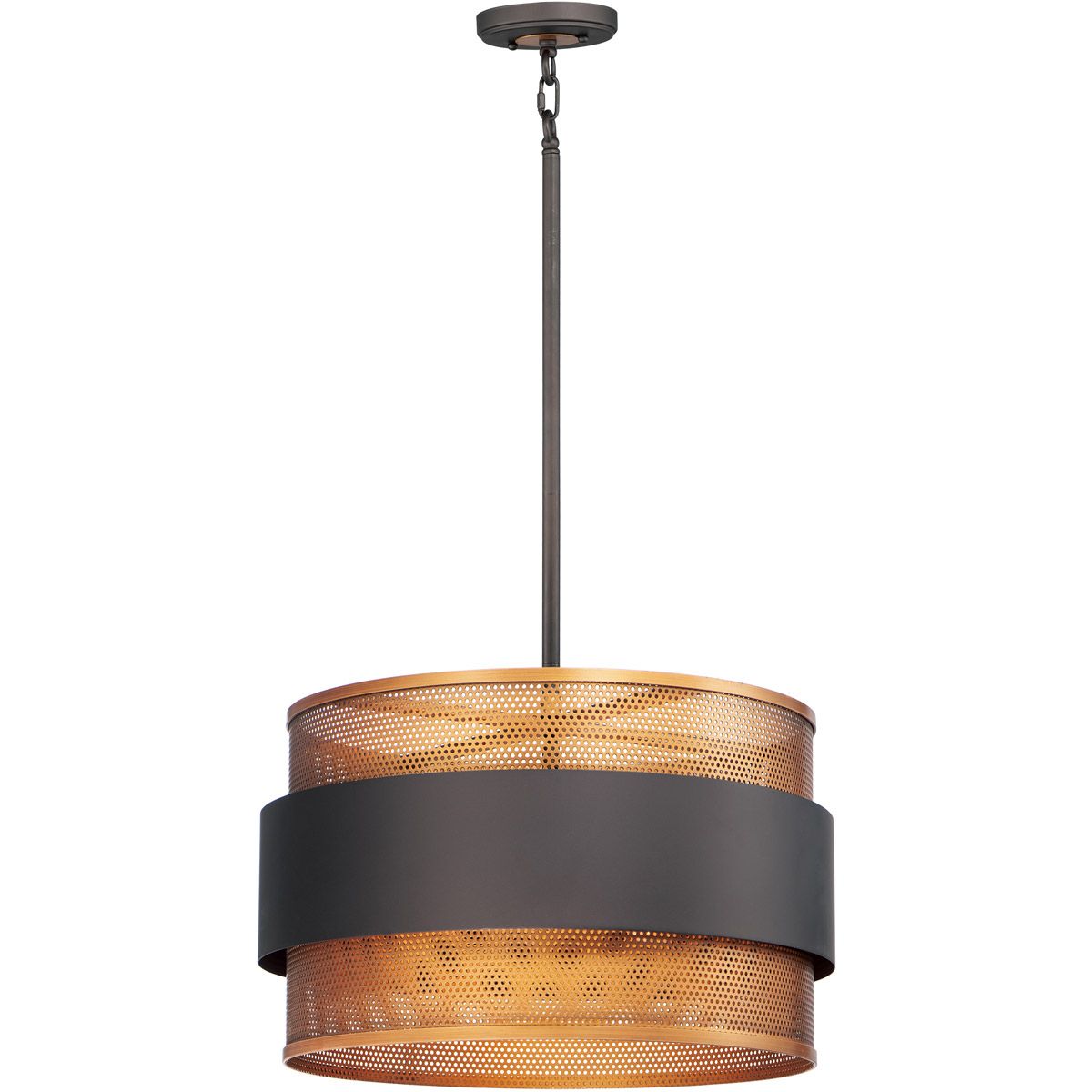 Popular Maxim Lighting 31204Oiab Caspian Pendant Oil Rubbed Bronze Throughout Oil Rubbed Bronze And Antique Brass Four Light Chandeliers (View 4 of 15)