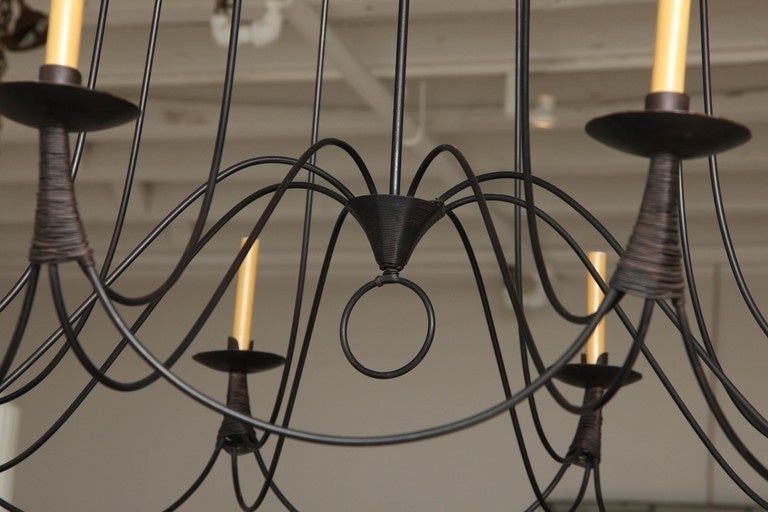 Preferred Black Iron Eight Light Chandeliers Throughout Midcentury Black Iron Eight Arm Chandelier At 1Stdibs (View 2 of 15)