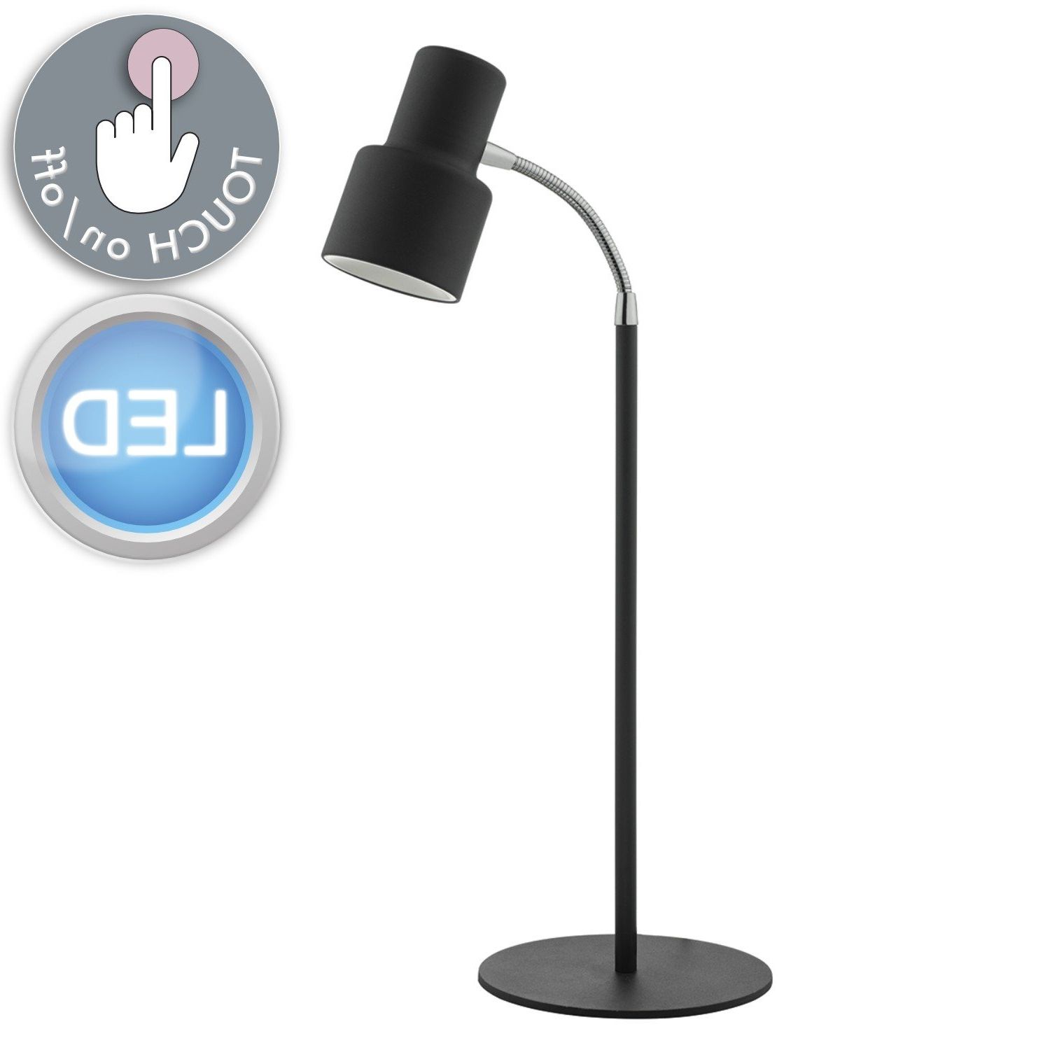Recent Dar Lighting Rya4122 Black Led Adjustable Touch Lamp With Trio Black Led Adjustable Chandeliers (View 1 of 15)