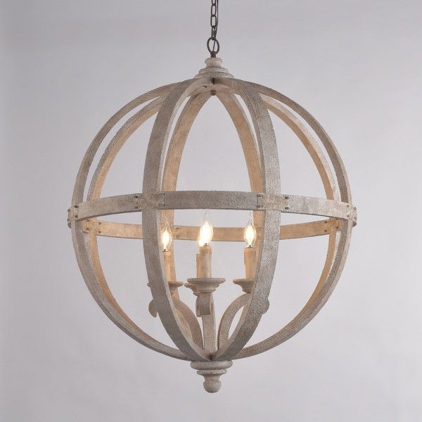 Rustic Black 28 Inch Four Light Chandeliers Intended For Most Up To Date Luxury Rustic Style 4 Light Wooden Globe Chandelier (View 7 of 15)