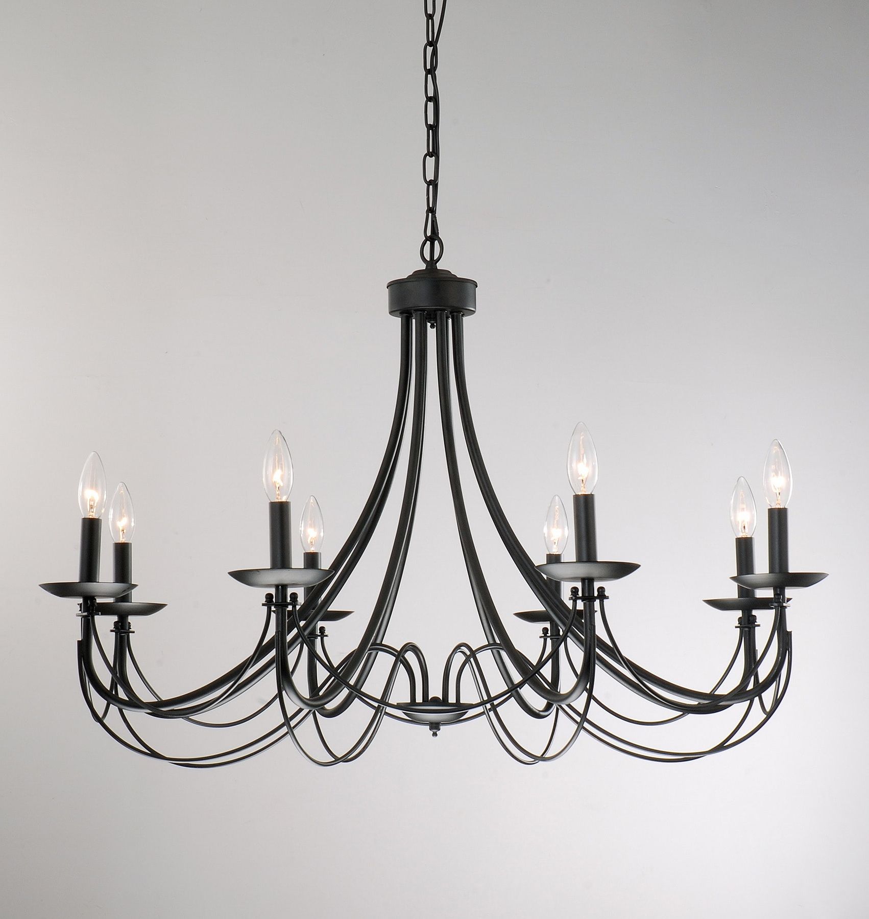 Rustic Black 28 Inch Four Light Chandeliers Throughout Favorite Iron 8 Light Black Chandelier – Free Shipping Today (View 5 of 15)