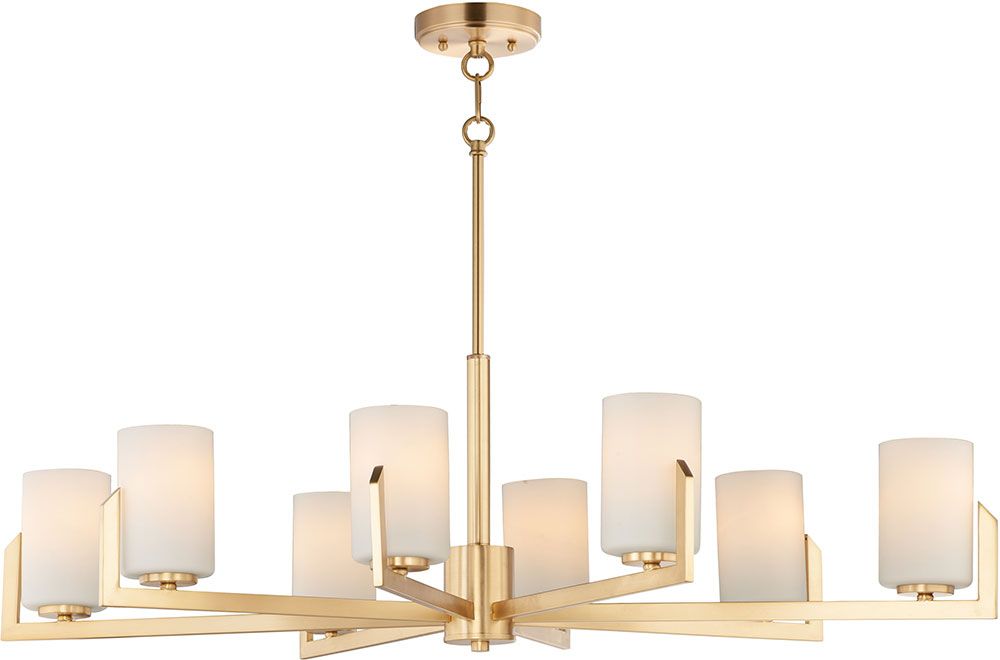 Satin Brass 27 Inch Five Light Chandeliers Intended For Most Recently Released Maxim 21288Swsbr Dart Modern Satin Brass Chandelier Light (View 11 of 15)