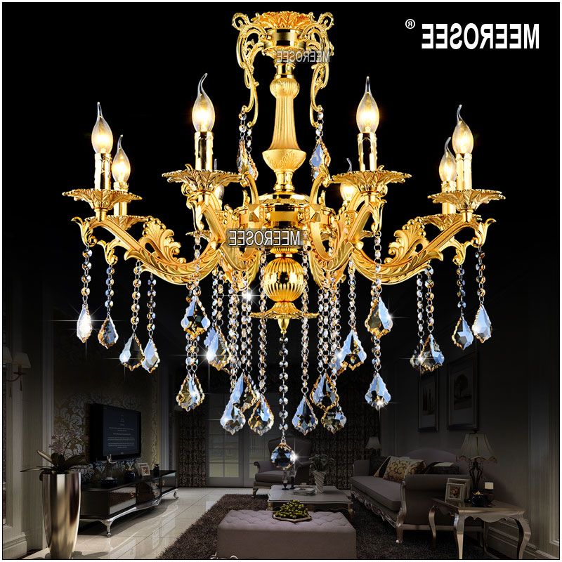 Steel Eight Light Chandeliers For Well Known Gold Crystal Chandelier Lighting Fixture 8 Arms Classic (View 10 of 15)