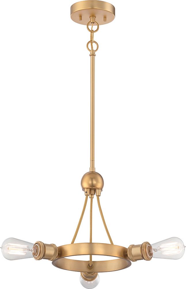 Trendy Nuvo 60 5713 Paxton Modern Natural Brass Mini Hanging Inside Natural Brass Six Light Chandeliers (View 7 of 15)