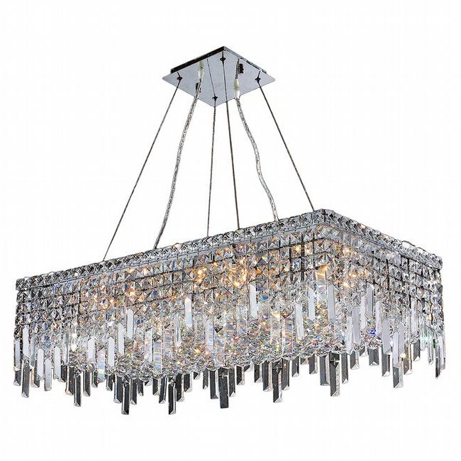 W83626C32 Cascade 16 Light Chrome Finish With Clear In Most Popular Polished Chrome Three Light Chandeliers With Clear Crystal (View 12 of 15)
