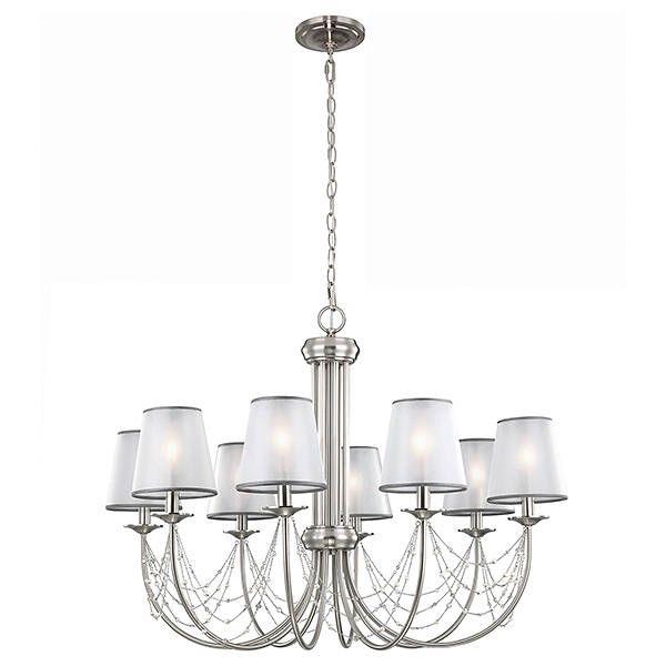 Well Known Aveline 8 Light Chandelier – Brushed Steel Regarding Steel Eight Light Chandeliers (View 2 of 15)
