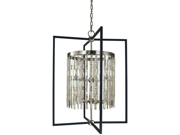 Well Known Black And Brass 10 Light Chandeliers Inside Framburg Brushed Nickel / Matte Black 10 Light 32'' Wide (View 10 of 15)