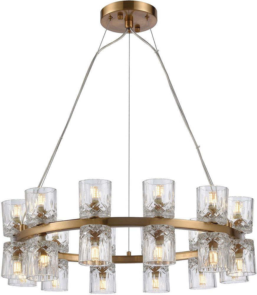 Well Known Elk Home D4180 Double Vision Contemporary Clear / Satin With Satin Brass 27 Inch Five Light Chandeliers (View 1 of 15)