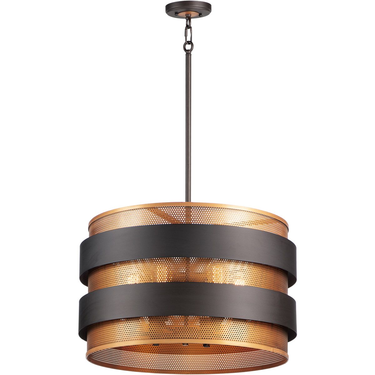 Well Known Oil Rubbed Bronze And Antique Brass Four Light Chandeliers Pertaining To Maxim Lighting 31205Oiab Caspian Pendant Oil Rubbed Bronze (View 5 of 15)
