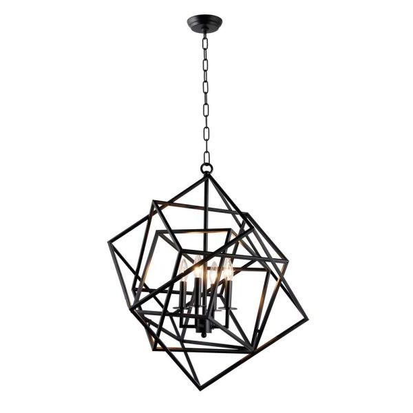 Well Known Unbranded Candle Style 4 Light Matte Black Chandelier In Matte Black Nine Light Chandeliers (View 14 of 15)