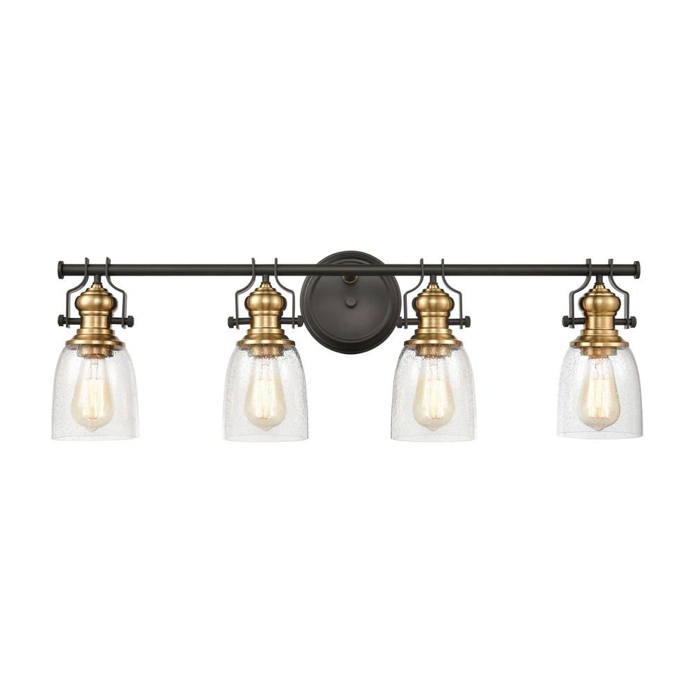 Well Liked Oil Rubbed Bronze And Antique Brass Four Light Chandeliers With Chadwick 4 Light Vanity Light In Oil Rubbed Bronze And (View 10 of 15)