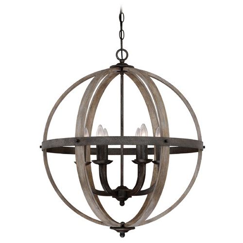 Well Liked Rustic Black 28 Inch Four Light Chandeliers Regarding Quoizel Lighting Fusion Rustic Black Pendant Light (View 1 of 15)