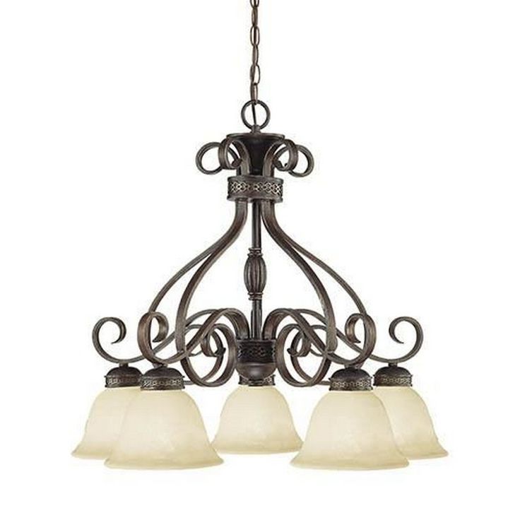 2019 Alma Chandelier 5 Light Bronze/Gold Finish With Turinian Intended For Golden Bronze And Ice Glass Pendant Lights (View 1 of 15)