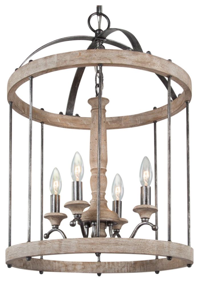 2019 Lnc 4 Lights Wooden Drum Chandelier, Distressed White With Distressed Cream Drum Pendant Lights (View 11 of 15)