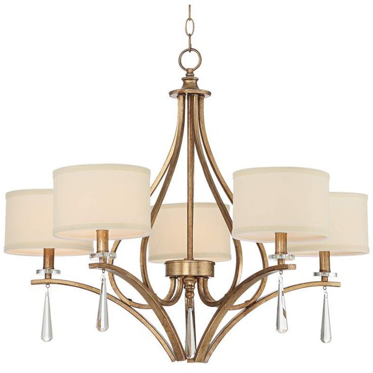 2019 Winter Gold Chandeliers Within Quintana 31" Wide Winter Gold 5 Light Chandelier (View 10 of 15)