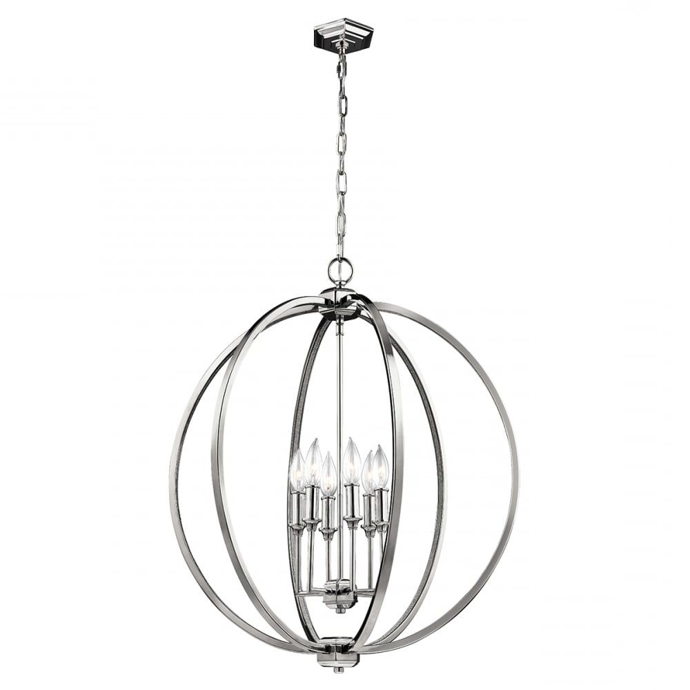 2020 Corinne 6 Light Pendant Polished Nickel – Lighting And With Nickel Pendant Lights (View 6 of 15)