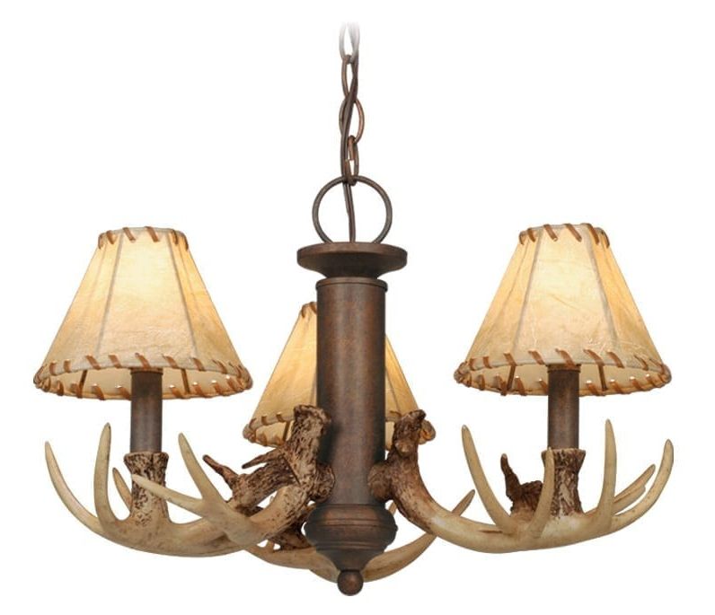 3 Light Pendant Chandeliers With Trendy 3 Light Lodge Antler Chandelier (View 9 of 15)