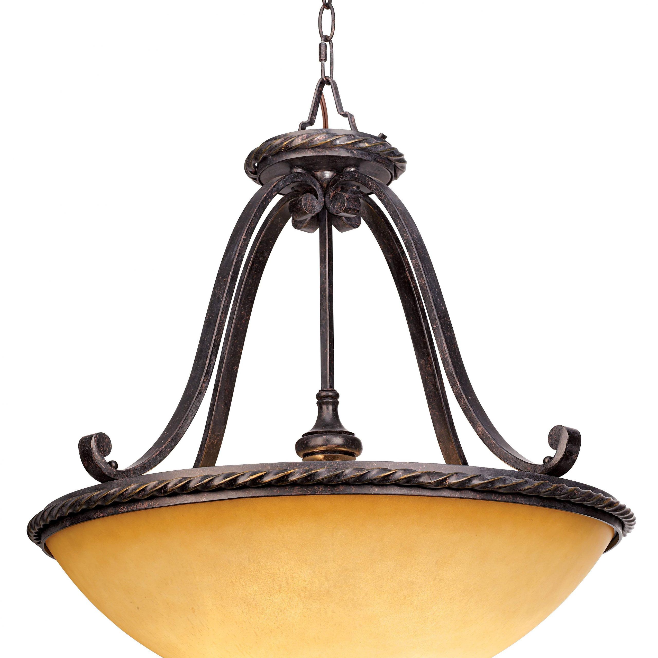 Amber Scavo Glass 22" Wide 3 Light Bowl Pendant Light With Popular Bronze With Clear Glass Pendant Lights (View 3 of 15)