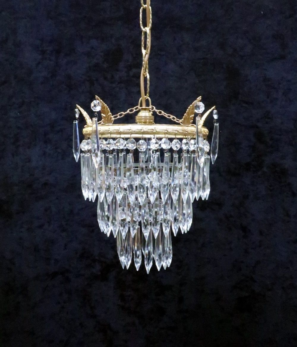 Art Glass Chandeliers For Most Up To Date Italian Art Deco Three Tier Crystal Glass Chandelier (View 12 of 15)