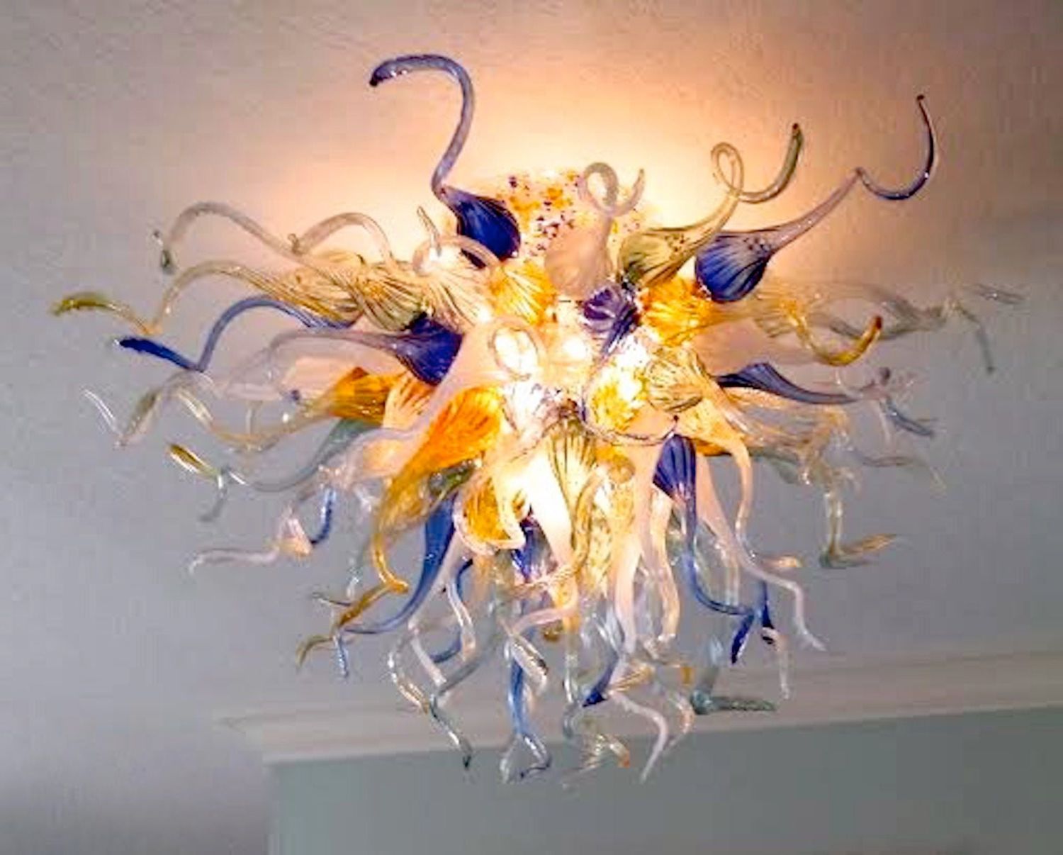 Art Glass Chandeliers Throughout Favorite Blown Glass Chandelier Lighting Art Glassprimolighting (View 5 of 15)