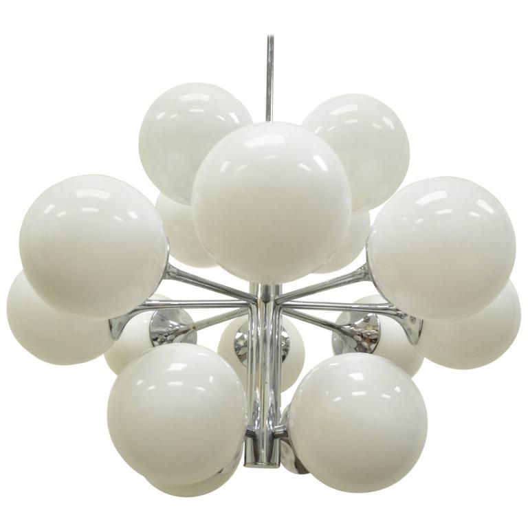 Best And Newest Mid Century Modern Lightolier Atomic Chrome And Glass Within Glass And Chrome Modern Chandeliers (View 4 of 15)