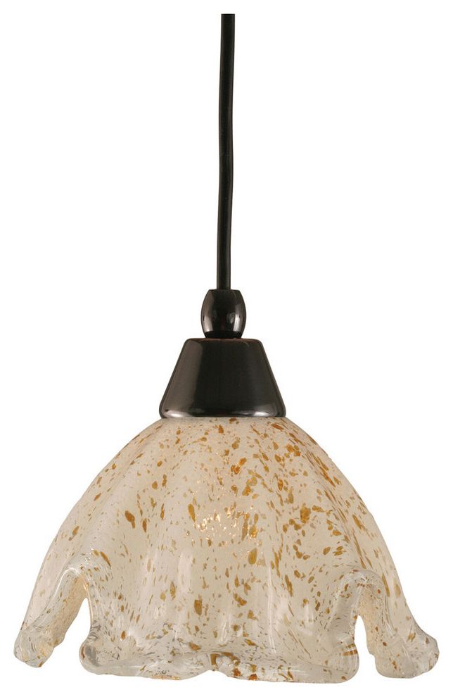 Best And Newest Toltec Lighting Cord Mini Pendant, Black Copper Finish Throughout Golden Bronze And Ice Glass Pendant Lights (View 9 of 15)