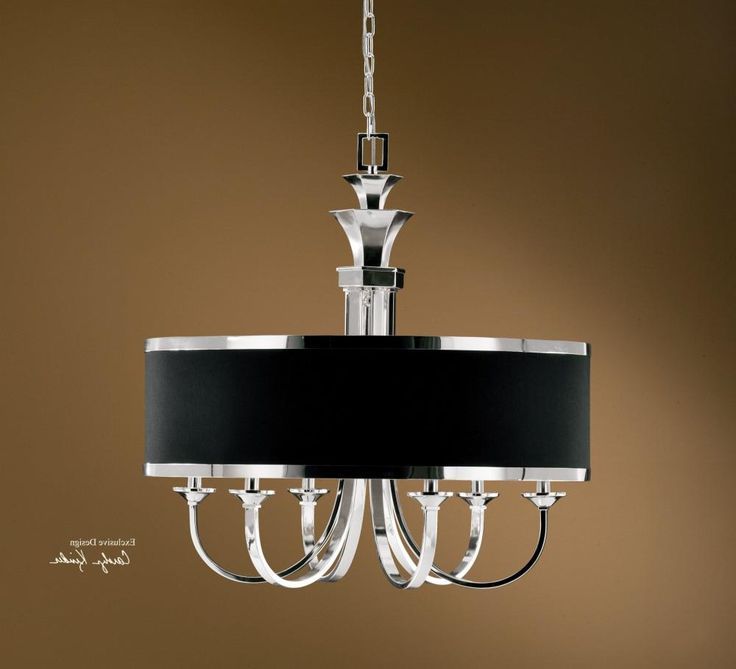 Black Shade Chandeliers Throughout Popular Dining Room: Uttermost Tuxedo 6 Light Black Shade (View 10 of 15)