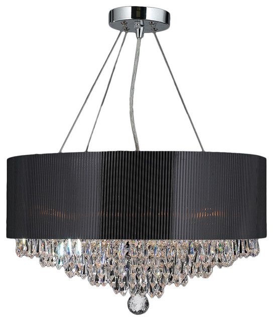 Black Shade Chandeliers With Regard To 2020 Gatsby 8 Light Chrome Finish And Crystal Chandelier  (View 12 of 15)