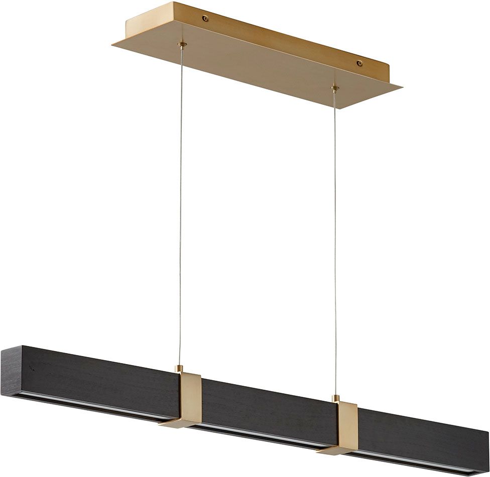 Brass And Black Led Island Pendant With Famous Oxygen 3 36 1540 Decca Modern Aged Brass / Black Oak Led (View 7 of 15)