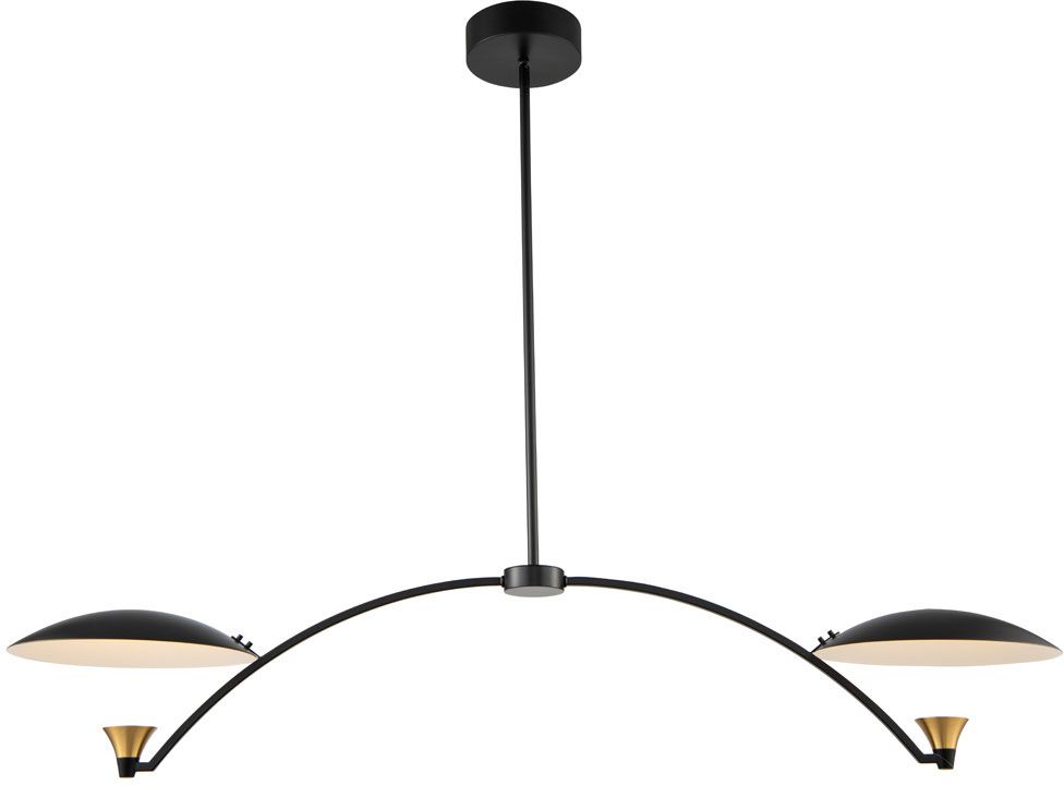 Brass And Black Led Island Pendant With Regard To Recent Kalco 513661Bwb Redding Modern Matte Black With White And (View 10 of 15)