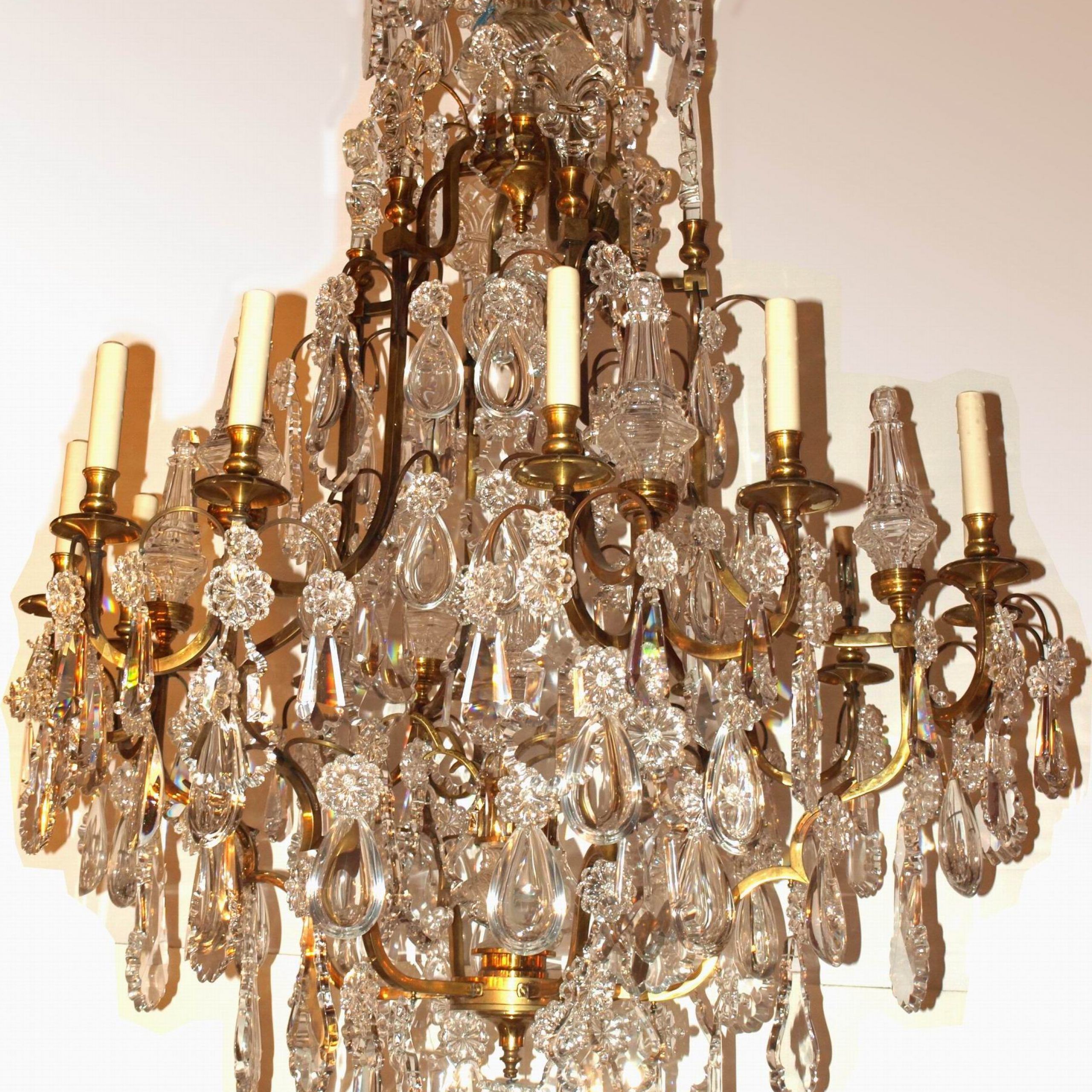 Bronze And Scavo Glass Chandeliers In Most Current Gilt Bronze And Crystal Chandelierbaccarat, Circa  (View 14 of 15)