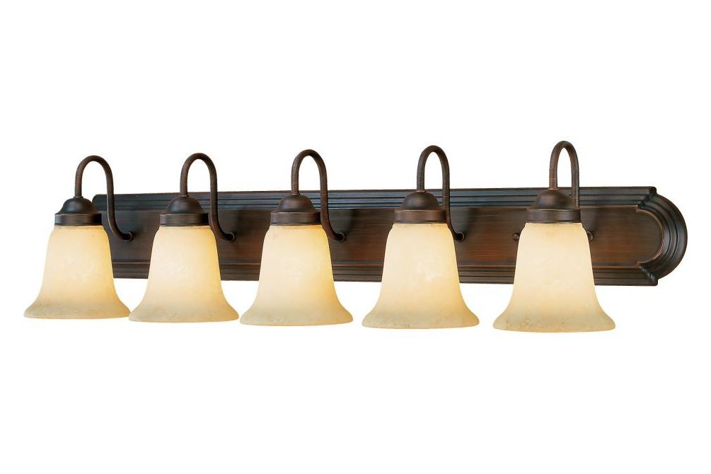Bronze And Scavo Glass Chandeliers With Current Rubbed Bronze Bathroom Wall Light Scavo Glass 36"Wx8"H (View 13 of 15)