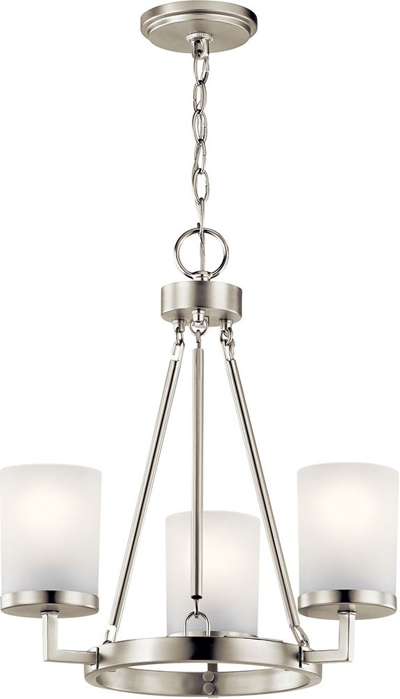 Brushed Nickel Modern Chandeliers For Most Up To Date Kichler 44039Ni Daimlen Contemporary Brushed Nickel Mini (View 5 of 15)