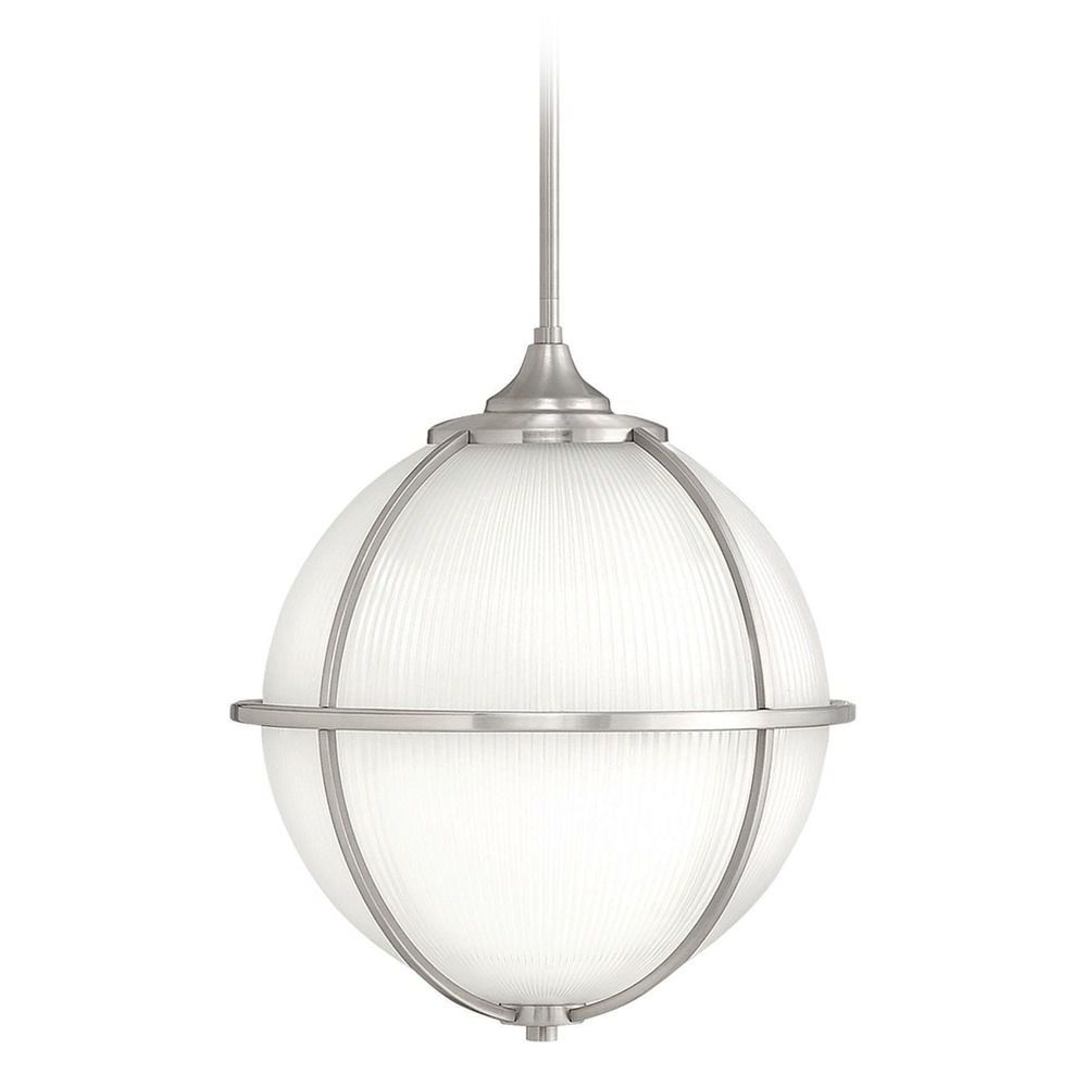 Brushed Nickel Pendant Lights Pertaining To Fashionable Hinkley Lighting Odeon Brushed Nickel Pendant Light With (View 10 of 15)