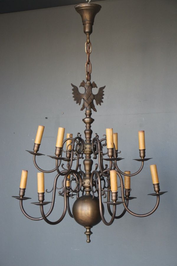Buy 12 Arm Bronze Chandelier 2 Tier Eagle From Antiques For Trendy Bronze Round 2 Tier Chandeliers (View 14 of 15)