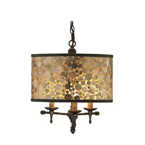 Chain Hung Drum Pendant Light In Cupertino / Amber Finish Inside Fashionable Cupertino Chandeliers (View 9 of 15)