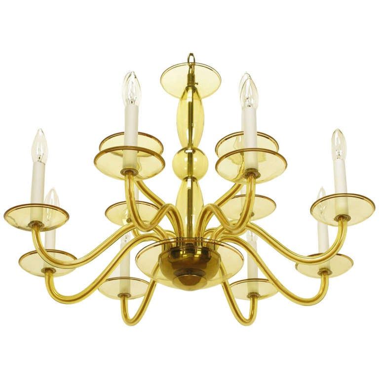 Champagne Glass Chandeliers Inside Most Popular 1940s Twelve Arm Murano Deep Champagne Glass Chandelier At (View 8 of 15)