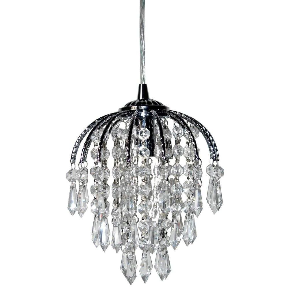 Chrome And Crystal Pendant Lights Regarding Most Up To Date Canarm 1 Light Polished Chrome Mini Crystal Pendant 8869/ (View 13 of 15)