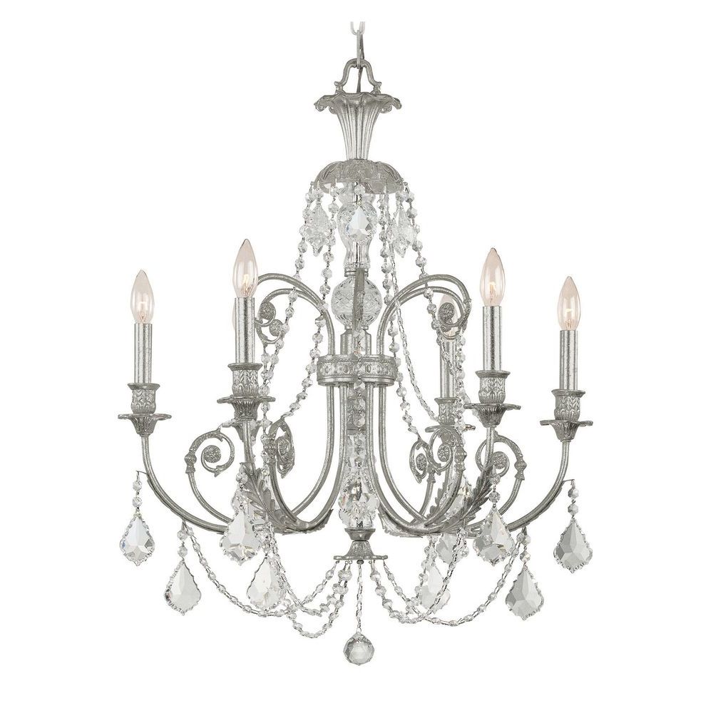 Crystal Chandelier In Olde Silver Finish (View 14 of 15)