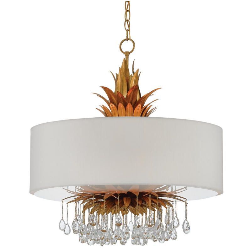 Currey Vivienne 3 Light Chandelier And Pendant Designed Intended For Well Known Gold Finish Double Shade Chandeliers (View 12 of 15)