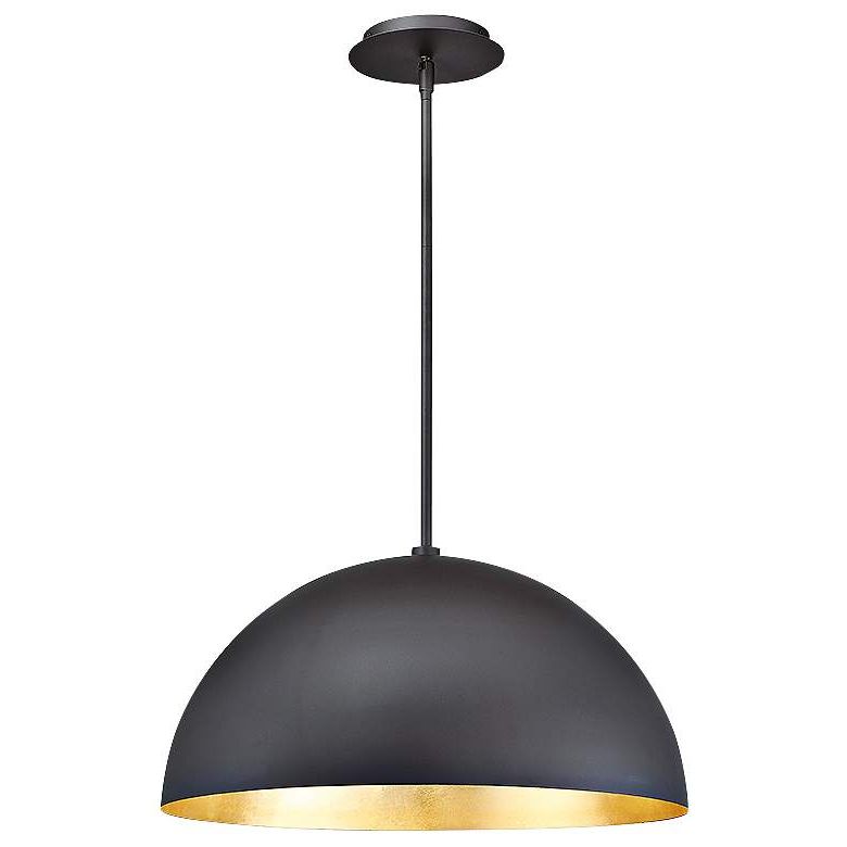 Dark Bronze And Mosaic Gold Pendant Lights For 2020 Yolo 18"w Dark Bronze And Gold Leaf Led Pendant Light (View 9 of 15)